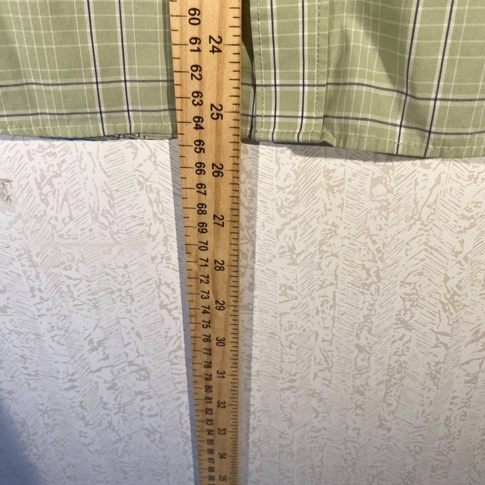 Vanheusen Womens Green Plaid Classic Look Button Up Pocket Shirt Size M 15-15.5 - Picture 4 of 6